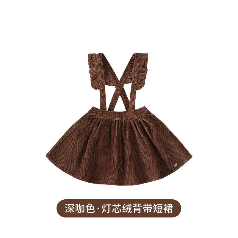 Corduroy Strap Skirt  Cute Strap Skirt Baby&#039;s Spring And Autumn Clothes New Baby Day Skirt