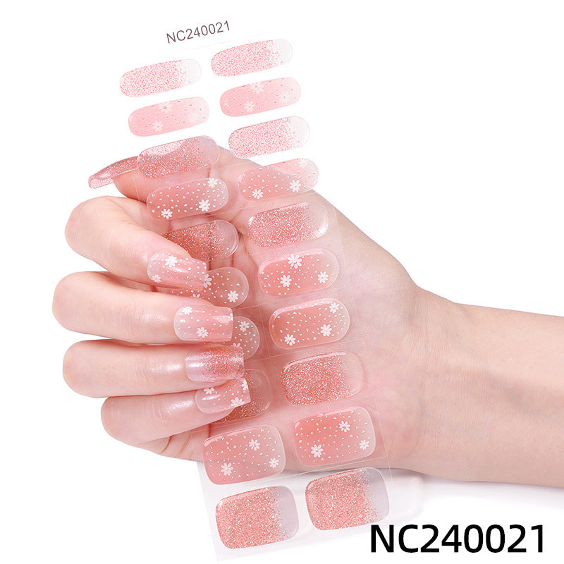 Roast Lamp Hardening Uv Second Generation Gel Nail Stickers Waterproof Bronzing South Korea Cross-border Semi-cured Nail Stickers Custom