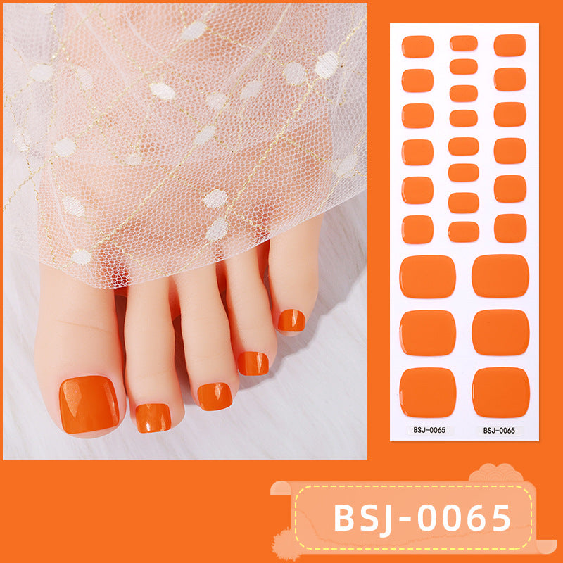 Customized Semi-curing Gel Nail Sticker Solid Color Toe Gel Nail Sticker Phototherapy Nail Polish Nail Sticker