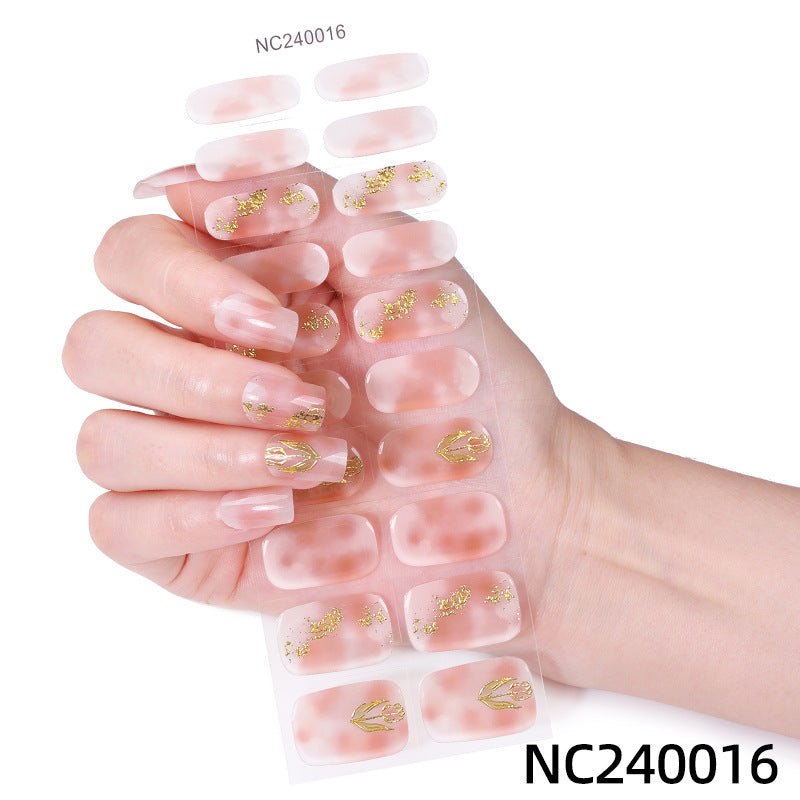 Roast Lamp Hardening Uv Second Generation Gel Nail Stickers Waterproof Bronzing South Korea Cross-border Semi-cured Nail Stickers Custom