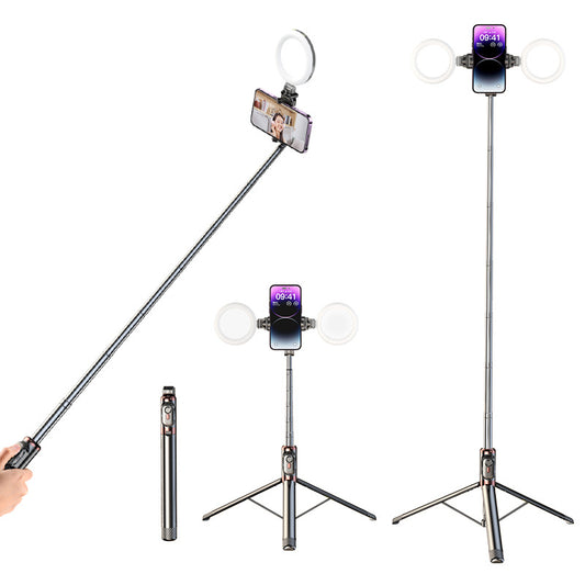 Anti-shake Selfie Stick Mobile Phone Bracket Photo Live Bracket Lazy People Trembling Multifunctional Bluetooth Beauty Light Tripod