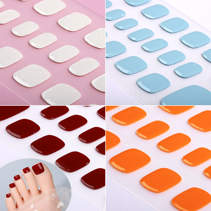 Customized Semi-curing Gel Nail Sticker Solid Color Toe Gel Nail Sticker Phototherapy Nail Polish Nail Sticker