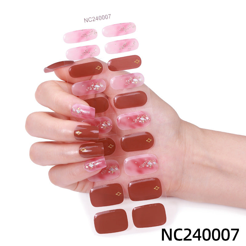 Roast Lamp Hardening Uv Second Generation Gel Nail Stickers Waterproof Bronzing South Korea Cross-border Semi-cured Nail Stickers Custom