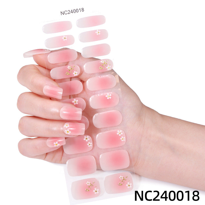 Roast Lamp Hardening Uv Second Generation Gel Nail Stickers Waterproof Bronzing South Korea Cross-border Semi-cured Nail Stickers Custom