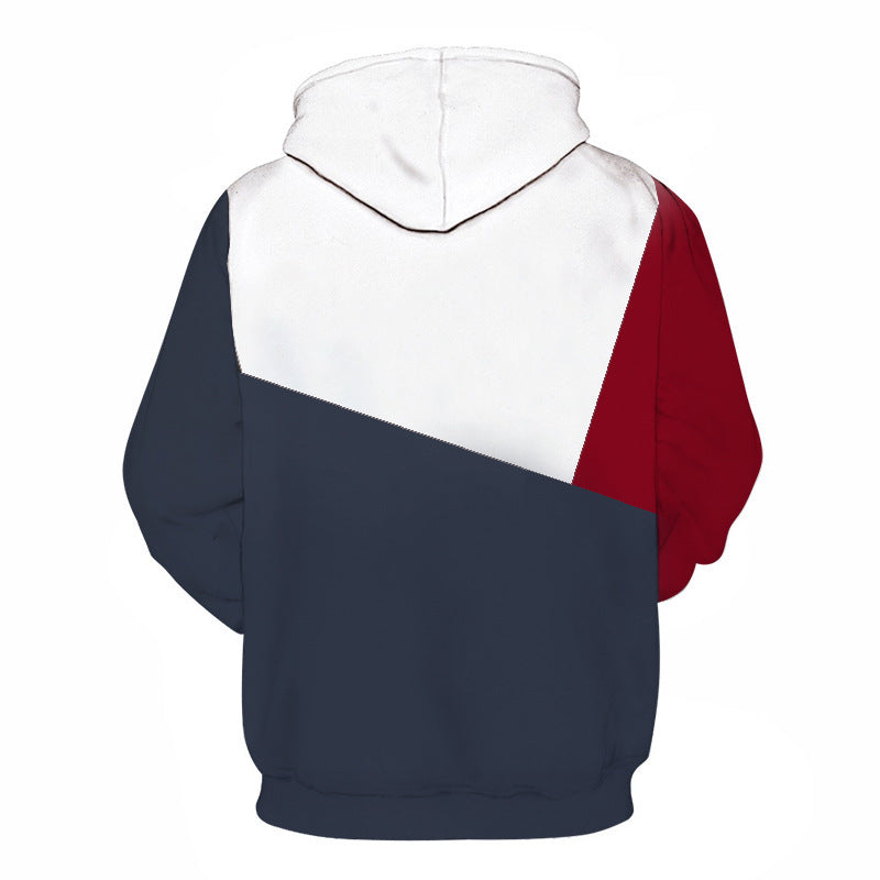 Autumn Pullover Sweater Men&#039;s Stitching Contrast Color Sweater Casual Men&#039;s Stretch Sports Cross-border Hooded Sweater Men