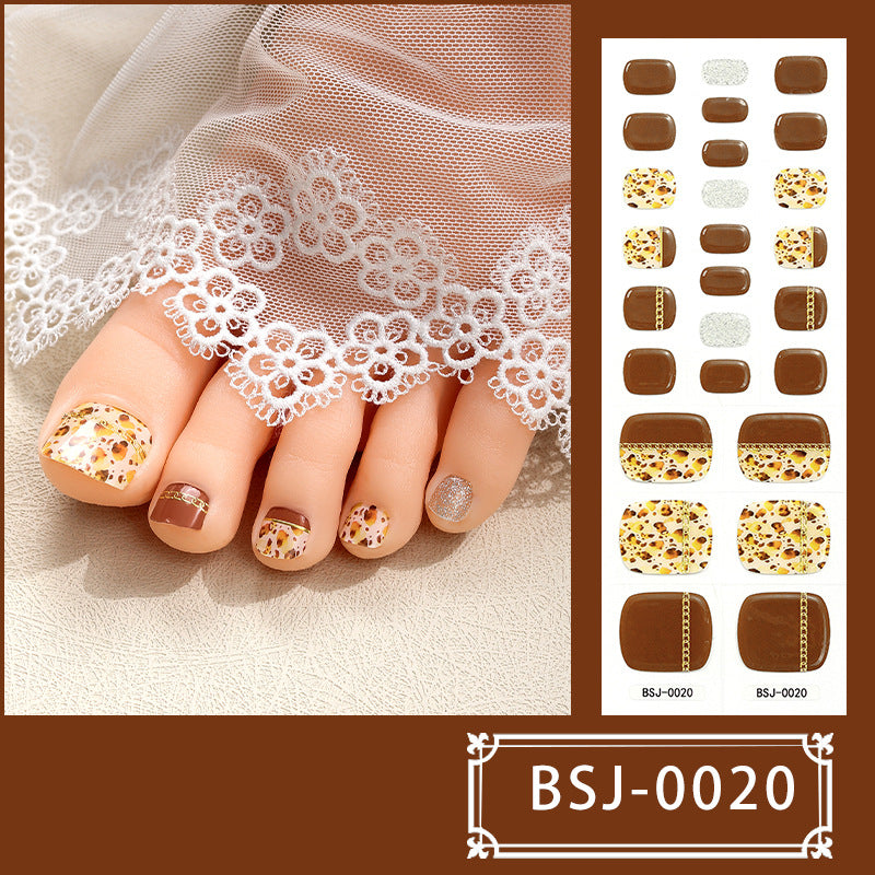 Custom Gel Semi-cured Foot Nail Stickers Cross-border Japanese And Korean Gel Nail Stickers 3d Light Therapy Nail Stickers