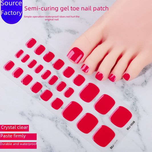 Customized Semi-curing Gel Nail Sticker Solid Color Toe Gel Nail Sticker Phototherapy Nail Polish Nail Sticker