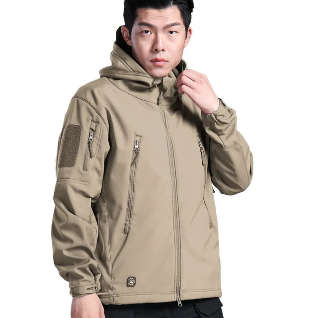 Premium Hiking Jacket for Men - Concealed Sharkskin Softshell Fabric, Windproof and Waterproof Tactical Jacket  Jacket Men