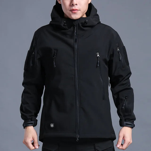 Premium Hiking Jacket for Men - Concealed Sharkskin Softshell Fabric, Windproof and Waterproof Tactical Jacket  Jacket Men